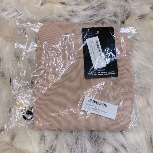 Sleeveless Rib High Neck Bodysuit - Picture 2 of 3